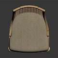 Stylish Leisure Chair With Woven Backrest Wooden Frame Carved Legs And Light Gray Cushion