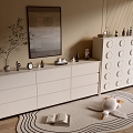 Modern Cream Style Cabinet Whole Cabinet Sideboard Cabinet Balcony Cabinet Storage Cabinet Entrance Cabinet 3d model