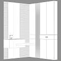 Modern Bathroom Washbasin Vanity Design With Concrete Countertop Wooden Cabinets And Large Mirror