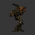 Intricate Sci Fi Mech Robot With Mechanical Armor And Shoulder Panels 3d model