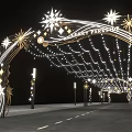 Event Passage With Festive Decorative Archway And Shining Star Lights
