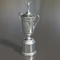 Elegant Silver Trophy With Two Handles Top Statue And Intricate Decorative Base 3d model