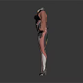 Stylish Female Mannequins Wearing Green And Brown Fitted Outfits With High Heels