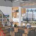 Modern Digital Store Interior With Electronic Products Display And Wooden Shelves