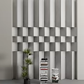 Modern background wall modeling wall 3d model