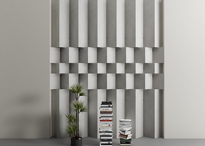 Modern background wall modeling wall 3d model