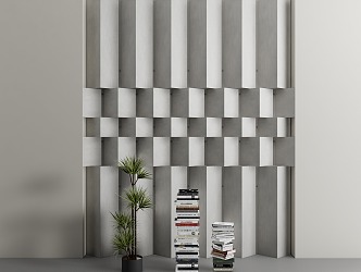 Modern background wall modeling wall 3d model