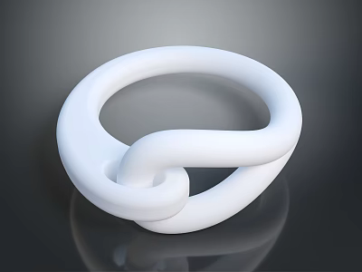 Modern Fashion Accessory With White Sleek Knot Design And Smooth Surface 3d model