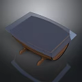Modern Home Furniture Glass Top Table With Wooden Legs And Minimalist Design