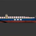 Large Container Ship With Red Containers And HMM Logo On Deck 3d model