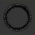 Stacked Black Rings Forming Mechanical Structure With Interlocking Segments And Industrial Aesthetic 3d model