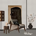 Quiet Leisure Chair Floor Lamp Side Corner 3d model