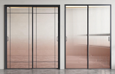 Modern sliding door glass sliding door 3d model