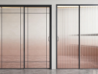 Modern sliding door glass sliding door 3d model