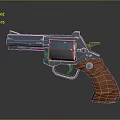 High Quality Classic Revolver With Silver Metal Body And Wooden Grip