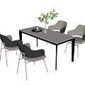 Modern Dining Table and Chair Combination Dining Chair Dining Table 3d model