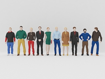 Multiplayer Crowd Character Combination Multiplayer Combination Character Human Model Dummy Low Poly Character Professional Male Human model