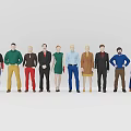 Multiplayer Crowd Character Combination Multiplayer Combination Character Human Model Dummy Low Poly Character Professional Male Human 3d model