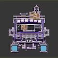 Purple Modified Off Road Vehicle with Roof Mounted Boxes Side Ladder and Mechanical Details