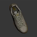 Gray Suede Casual Shoes With Brown Sole And Brand Logo Design For Daily Wear