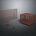 Animal Cages With Metal Construction Including Large Square Long Rectangular And Small Birdcage 3d model
