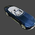Deep Blue Luxury Convertible With Modern Design LED Headlights And Stylish Wheels