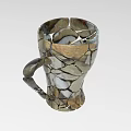 Unique Mug Shaped Sculpture With Fragmented Stone Mosaic Design And Artistic Handle