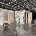 Modern Clothing Store Interior Design With Clothing Racks Mannequins And Green Plants