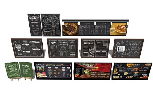 Modern Menu Blackboard Menu 3d model