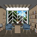 Modern Library Reading Room Study 3d model