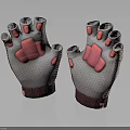 Sporty Protective Gloves With Pink Pads And Gray Breathable Mesh Material