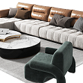 Modern sofa coffee table combination 3d model