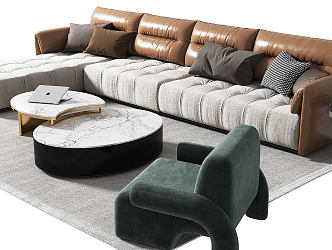 Modern sofa coffee table combination 3d model