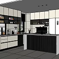 Modern Open Concept Kitchen Interior With White Cabinets Island And Appliances