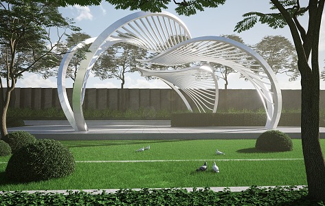 Modern leaves, leaves, petals, special-shaped landscape gallery 3d model