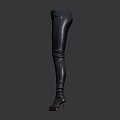 Stylish Slim Fit Leather Pants With High Waist And Fashionable Boots Design