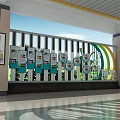 Campus Corridor Featuring Bright Windows Green Plants Colorful Curved Decorations And Bulletin Boards