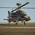Military Attack Helicopter With Rotors Cockpit Weapon Systems Landing Gear And Camouflage Paint