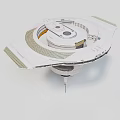 Futuristic Space Station Structure With Circular Design Multi Layer Platform Solar Panels And Support Base