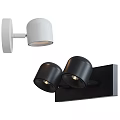 Modern Wall Mounted Lamps With White Single Head And Black Double Head Design 3d model