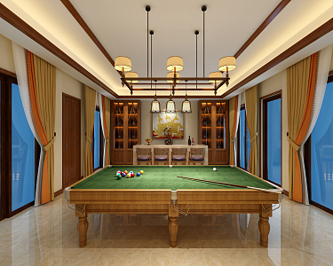 American billiard room 3d model