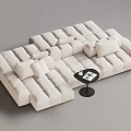 Modern Multiplayer Sofa Module Sofa Back-to-Back Sofa 3d model