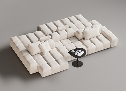 Modern Multiplayer Sofa Module Sofa Back-to-Back Sofa 3d model