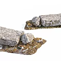 Rustic Natural Stone And Wood Garden Decor With Mossy Rocks And Wooden Planks