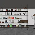New Ornaments Combination Bookshelf Bookcase Teapot 3d model
