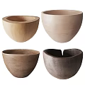 Set of Handmade Wooden Bowls Featuring Varied Wood Colors And Shapes
