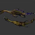 Intricate Mythical Dragon Sculpture Carving With Golden Purple Accents Dynamic Claws And Shiny Texture