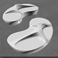 White Modern Landscape Seats With Unique Curved Shape For Outdoor Spaces