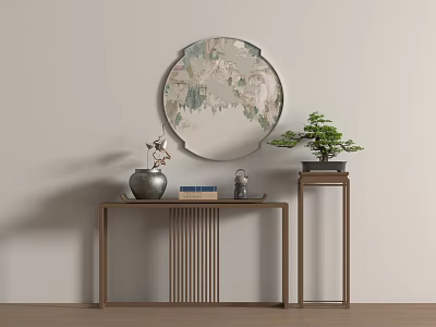 New Chinese Style Entrance Cabinet New Chinese Style End View End View Cabinet 3d model
