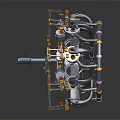 Industrial Mechanical Device Featuring Intricate Metal Components And Rotating Mechanisms 3d model
